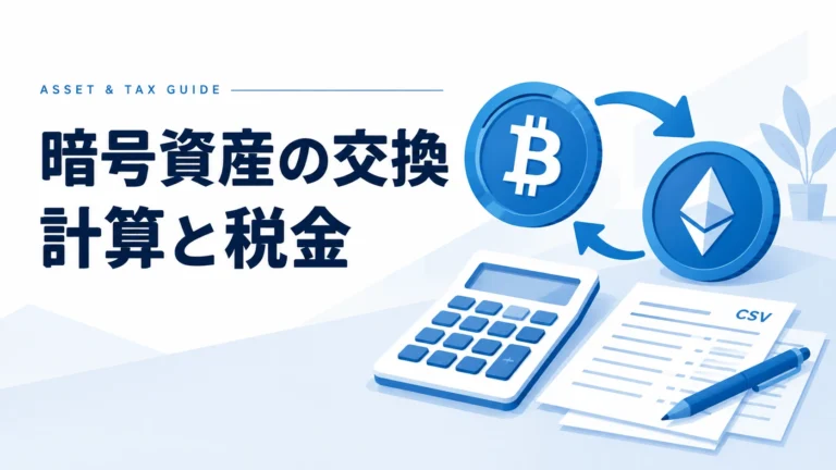 仮想通貨同士の交換で税金はかかる？BTC→ETHの計算例と記録方法