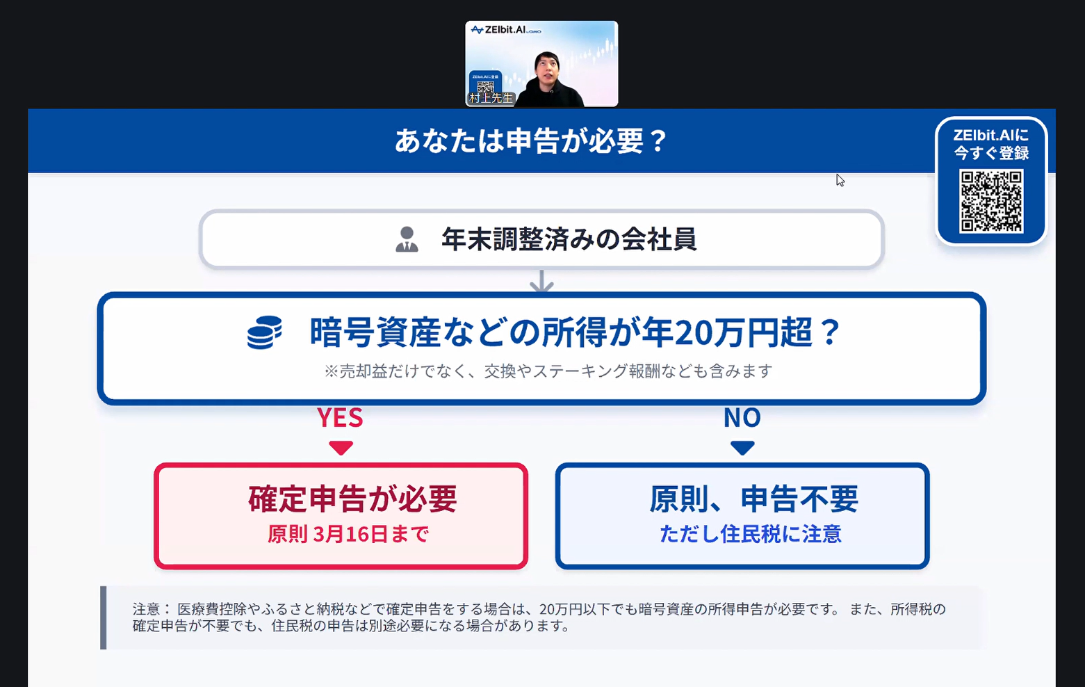 オンラインセミナー当日の配信画面